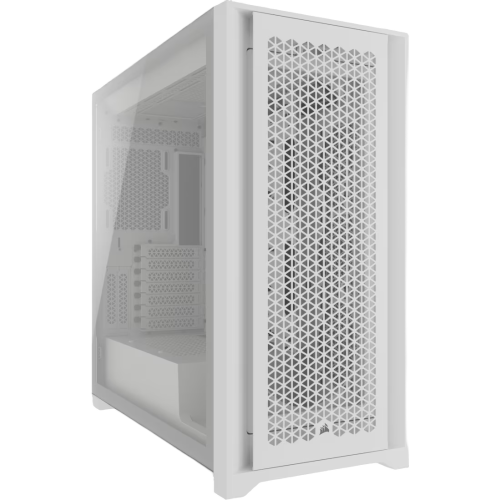 Корпус без блока питания/ Case Corsair 5000D CORE Airflow, Midi-Tower, TG, no fan, 2xUSB-A 3.2, 1xUSB 3.2 Type-C, E-ATX, ATX, mATX, mITX White (CC-9011262-WW)