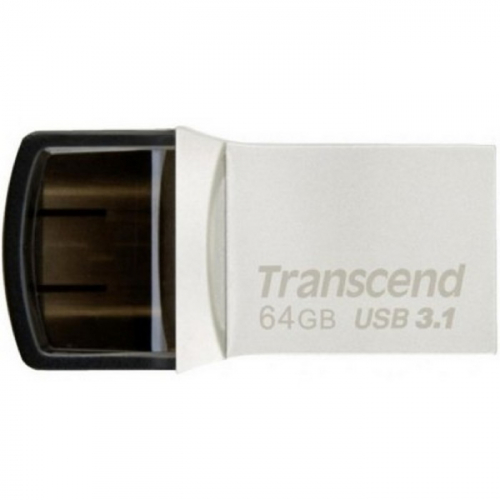 Флеш-накопитель Transcend 64GB JetFlash 890 USB 3.1 Silver OTG (TS64GJF890S)