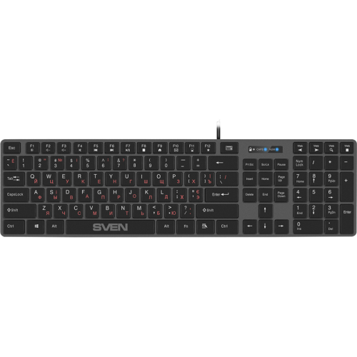 Клавиатура SVEN KB-E5000 серый металлик (109 кл.+12Fn) (SV-020545)