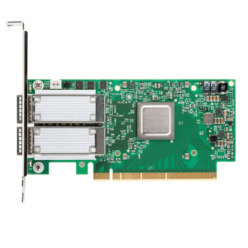 Mellanox ConnectX-5 EN network interface card, 100GbE dual-port QSFP28, PCIe Gen 3.0 x16, tall bracket, 1 year (MCX516A-CCAT)