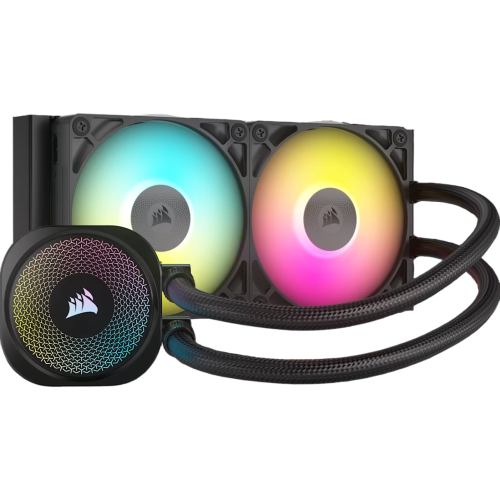Система жидкостного охлаждения/ Water Cooling System Corsair iCUE LINK TITAN 240 RX RGB (240mm, Black, RGB/ Fans: 2x120mm, 73.5CFM, 36dBA, 2100RPM/ S: 1851, 1700, AM5, AM4) (CW-9061016-WW)