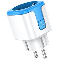 Умная розетка SmartiNext WiFi, голубая 2.4 Ггц, Bluethooth, Сила тока: 20A, Пиковая нагрузка: 4400 Вт SN-SP20AB Мониторинг энергопотребления: Да, Приложение: Smart Live, Поддержка: Алиса, Маруся, Google Assistant, Amazon Alexa, Таймер: Да, Общий доступ: Д
