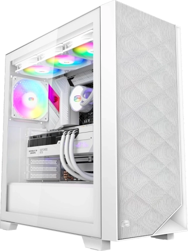 Корпус PcCooler C3D510 WH ARGB белый без БП ATX 3x120mm 2xUSB3.0 1xUSB3.1 audio bott PSU (C3D510-WHP3-GL) фото 4