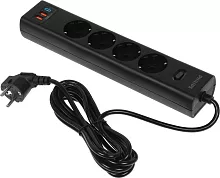 Сетевой фильтр Philips CHP8246BB/ 51 3м (4 розетки) черный (коробка) (CHP8246BB/51)