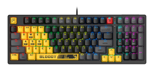Клавиатура A4Tech Bloody S98 механическая желтый/ серый USB for gamer LED (SPORTS LIME)
