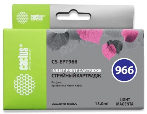 Картридж струйный Cactus CS-EPT966 T0966 светло-пурпурный (13мл) для Epson Stylus Photo R2880 с чипом