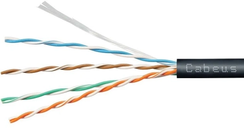 Кабель информационный Cabeus UTP-4P-Cat.5e-SOLID-OUT-LSZH-UV-100 кат.5E U/ UTP 4 пары LSZH универсальный 100м черный (2175550) (2175550#MLN)