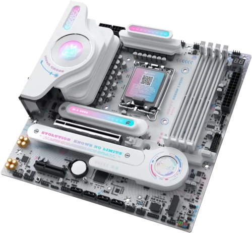 Материнская плата MAXSUN MS-iCraft 860M CROSS, LGA1851, B860, 4*DDR5, 4*SATA3, 2*M.2, USB 3.2, USB 2.0, Type-C, 1*PCIEx16, 1*PCIex4, HDMI+DP, mATX