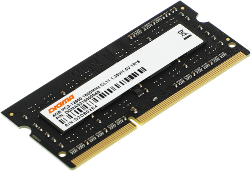 Память DDR3 4GB 1600MHz Digma DGMAS31600004S RTL PC3-12800 CL11 SO-DIMM 204-pin 1.35В single rank Ret