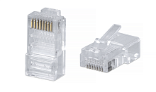 Cabeus 8P8C Коннектор RJ-45 под витую пару, категория 5e, универсальный (для одножильного и многожильного кабеля) для проводников с толщиной по изоляции до 1,05 мм (8P8C-FC)