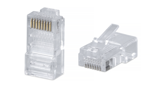 Cabeus 8P8C Коннектор RJ-45 под витую пару, категория 5e, универсальный (для одножильного и многожильного кабеля) для проводников с толщиной по изоляции до 1,05 мм (8P8C-FC)