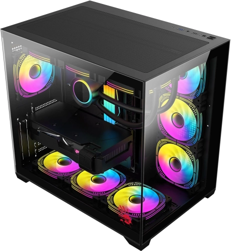 Корпус Bloody CC-122 черный без БП ATX 10x120mm 1xUSB2.0 1xUSB3.0 audio (CC-122-BK) фото 3