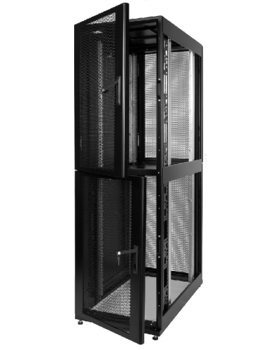ЦМО Шкаф серверный ПРОФ напольный колокейшн 46U (600 1200) 2 секции, дверь перф. 2 шт., черный, в сборе (ШТК-СП-К-2-46.6.12-44АА-Ч)
