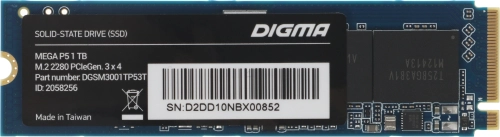 Накопитель SSD Digma PCIe 3.0 x4 1TB DGSM3001TP53T Mega P5 M.2 2280