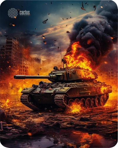 Коврик для мыши Cactus Burning tank рисунок 300x250x3мм (CS-MPC-D04M)