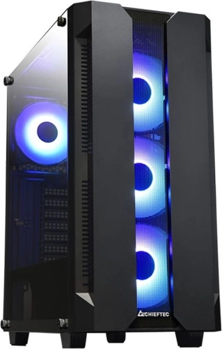 Chieftec Hunter, ATX Gaming case, w/Glass, 4xRGB fan (GS-01B-OP)
