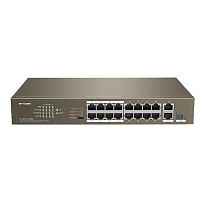 IP-COM F1118P-16-150W Коммутатор неуправляемый PoE, 18 портов, 16х100 Мбит/ с, 2x1 Гбит/ с, SFP 1x1 Гбит/ с, PoE 16х30 Вт