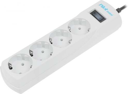 Сетевой фильтр Pilot mini 3м (4 розетки) белый (коробка) (128) (128#MLN)