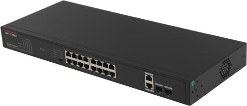 IP-COM G1120P-16-250W Коммутатор неуправляемый PoE, 20 портов, 18x1 Гбит/ с, SFP 2x1 Гбит/ с, PoE 16х30 Вт (до 230 Вт)