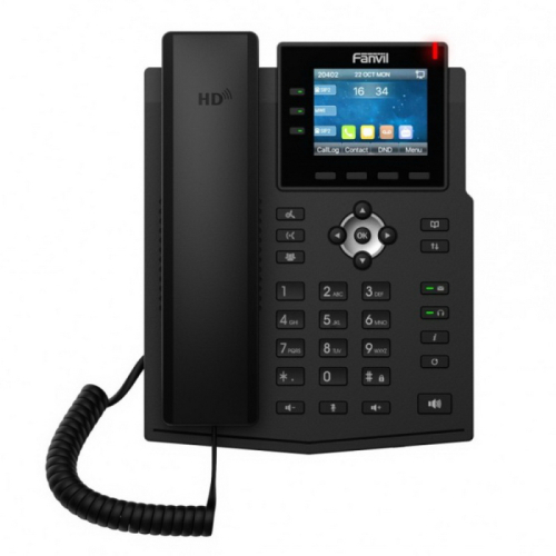 Телефон IP Fanvil IP X3U Pro 6 линий, цветной экран 2.8", HD, Opus, 10/ 100/ 1000 Мбит/ с, PoE