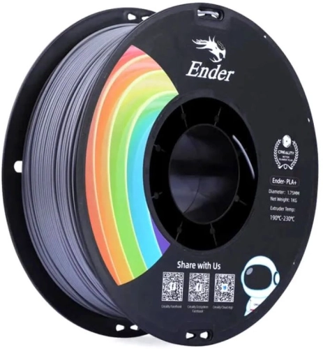 Катушка EN-PLA+ Grey пластика Creality 1,75 мм 1кг для 3D принтеров, цвет: серый (3301010308)