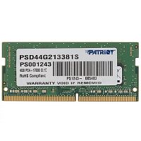Модуль памяти Patriot DDR4 SODIMM 4GB PC4-17000 2133MHz CL15 260 pin 1.5V SR RTL (PSD44G213381S)
