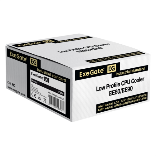 Exegate EX286144RUS Кулер ExeGate EE80 (Al, LGA775/ 1150/ 1151/ 1155/ 1156/ 1200/ 1700/ AM2/ AM2+/ AM3/ AM3+/ AM4/ FM1/ FM2/ 754/ 939/ 940, TDP 65W, Fan 80mm, 2000RPM, Hydro bearing, 3pin, 22db, 205г, фото 6