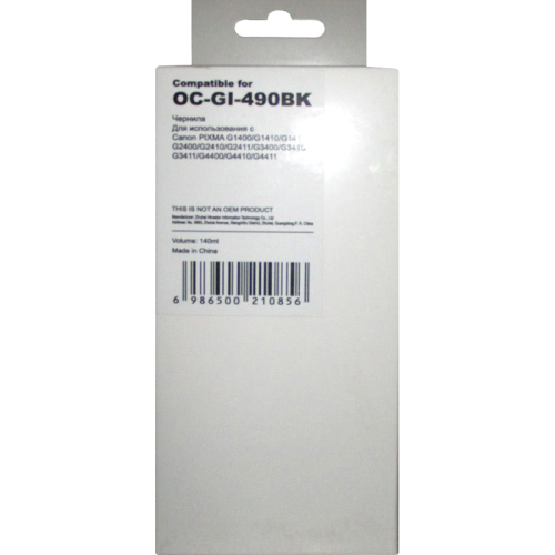 Чернила/ Canon GI-490 Black Pixma G1400/G1410/G1411/G2400/G2410/G2411/G3400/G3410/G3411/G4400/G4410/G4411 Bulk Without Chip (0663C001) (OC-GI-490BK)