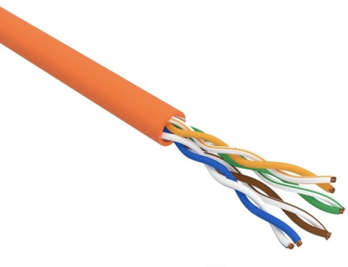 Кабель информационный Rexant 01-0049 кат.5E U/ UTP 4X2X24AWG LSZH внутренний 305м оранжевый