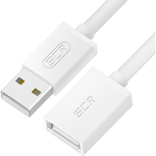 GCR Удлинитель 0.5m USB 2.0 AM/ AF, белый, GCR-55060
