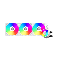 Система охлаждения/ Water Cooling System PCCooler DA360 Pro ARGB WH (300W, 360mm, White, ARGB/ Fans: 3x120mm, 75.8CFM, 33.7dBA, 2200RPM/ Pump height 57mm, 28dBA, 3000RPM, Rad thickness 27mm/ S: 1851,