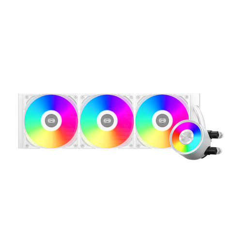 Система охлаждения/ Water Cooling System PCCooler DA360 Pro ARGB WH (300W, 360mm, White, ARGB/ Fans: 3x120mm, 75.8CFM, 33.7dBA, 2200RPM/ Pump height 57mm, 28dBA, 3000RPM, Rad thickness 27mm/ S: 1851,