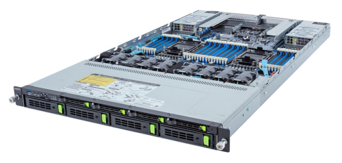 *Серверная платформа GIGABYTE 1U rack Xeon Scalable Max CPU 2 USB 3.2 Наличие SATA 3.0 DDR5 Количество слотов памяти 32 1600 Вт 8x2.5