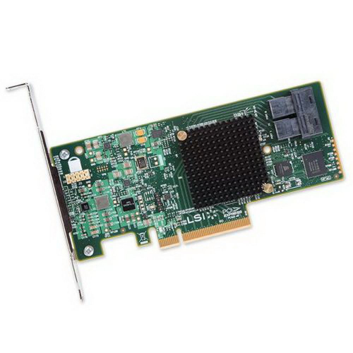 HBA-адаптер Broadcom 9300-8I SGL (LSI00344 / H5-25573-00 / H5-25573-00G) PCIe 3.0 x8 LP, SAS/ SATA 12G HBA, 8port(2*int SFF8643), 3008 IOC, {5} (007080)