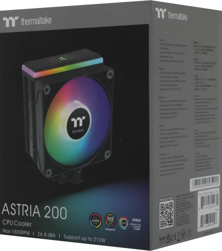 Устройство охлаждения(кулер) Thermaltake Astria 200 ARGB Soc-AM5/ AM4/ 1151/ 1200/ 1700 черный Al+Cu 210W Ret (CL-P119-AL12SW-A) фото 14