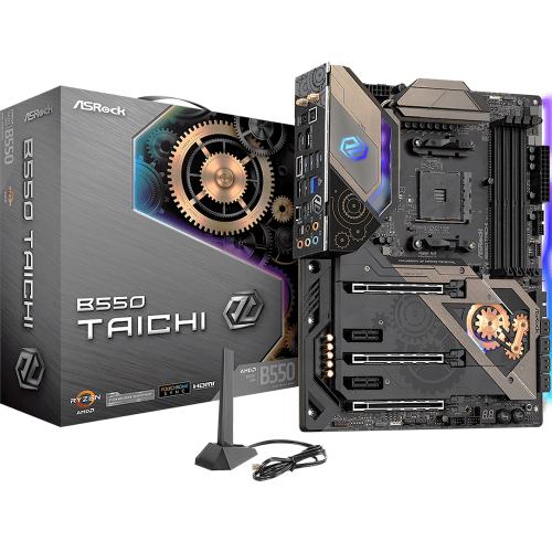 Материнская плата ASRock B550 TAICHI, Socket AM4, AMD B550, 4xDDR4-3200, HDMI+DP, 3xPCI-Ex16, 2xPCI-Ex1, 8xSATA3(RAID 0/ 1/ 10), 2xM.2, 8 Ch Audio, 1x2,5GLan, WiFi, (2+4)xUSB2.0, (5+4)xUSB3.2, (1+1)xUSB3.2 Type-C™, ATX, RTL, {5} (931642)