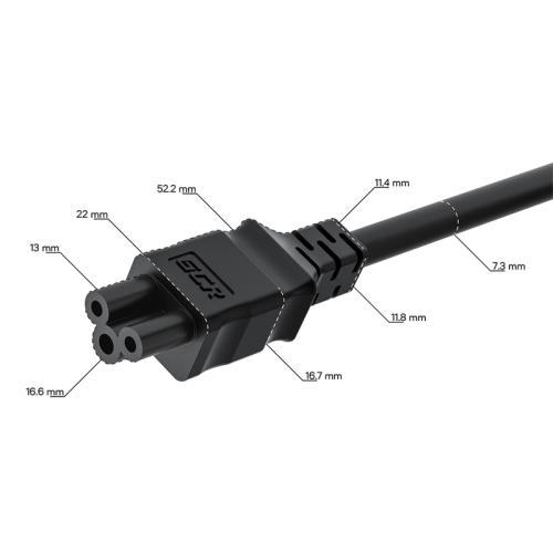 GCR Кабель питания 5.0m, С14 - С5, черный, 3*0,75mm, GCR-55924