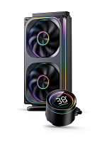 Система жидкостного охлаждения/ Water Cooling System JONSBO TH-240 Black (260W, 240mm, LED temp., Black, ARGB/ Fans: 2x120mm, 62.4CFM, 37.3dBA, 2400RPM/ Pump height 72mm, 30dBA, 2400RPM, Rad thickness