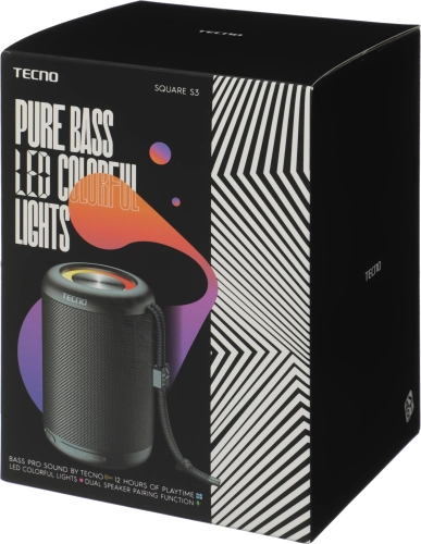 Колонка порт. Tecno S3 Square черный 3W 1.1 BT 2000mAh (S3) (S3#MLN) фото 7