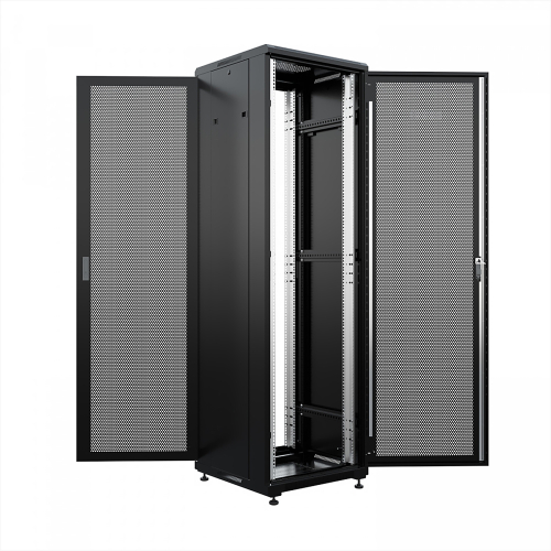 Шкаф напольный универсальный серверный ONTEK TC 42U 600х600мм, 4 профиля 19, двери перфорированная и перфорированная, боковые стенки съемные (TC42U66PPDRSWAS-9005)