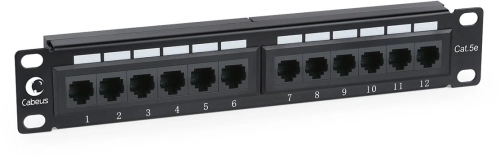 Патч-панель Cabeus PL-12-CAT.5E 10-DUAL 10 1U 12xRJ45 кат.5E UTP