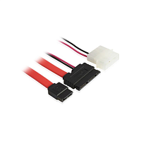 Комплект 0.5 m SATA-кабелей micro Greenconnect GC- ST307 micro SATA 16pin AM / SATAII до 3Gbps 7pin AF / Molex 4pin AM, пакет (GC-ST307)