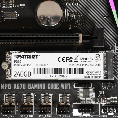 Накопитель SSD Patriot PCIe 3.0 x4 240GB P310P240GM28 P310 M.2 2280 фото 6