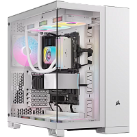 Корпус без блока питания/ Case Corsair iCUE LINK 6500X RGB, Midi-Tower, TG, 3x120mm RGB, 4xUSB-A 3.2, 1xUSB 3.2 Type-C, E-ATX, ATX, mATX, mITX White (CC-9011270-WW)