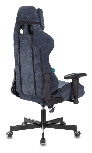 Кресло игровое Zombie VIKING KNIGHT Fabric синий Light-27 с подголов. крестов. металл (VIKING KNIGHT LT27) фото 6