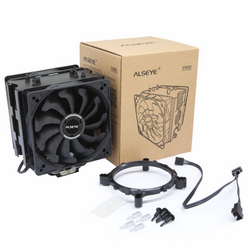 Вентилятор ALSEYE S120D-B Universal, TDP 135W, 2x120FAN, 4 heat pipe, PWM, RTL{20} (874258) (AS.01.07.0019) фото 5