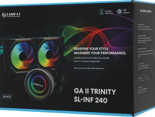 Система водяного охлаждения Lian-Li Galahad II Trinity 240 SL-INF ARGB Soc-AM5/AM4/1200/1700/1851 черный 4-pin 29dB Al+Cu Ret (G89.GA2T24INB.R0) фото 13