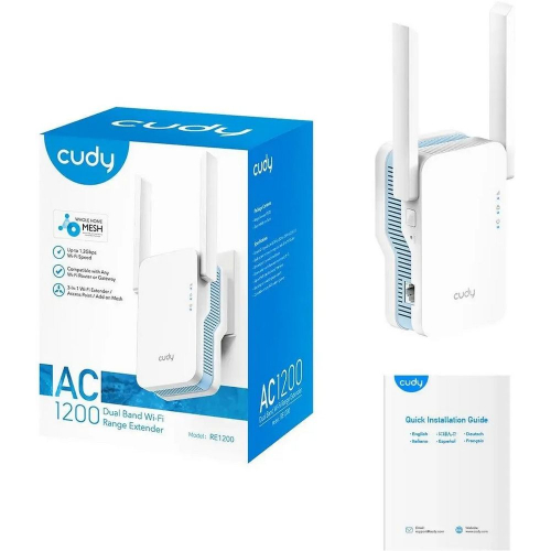 Усилитель Wi-Fi/ AC1200 Wi-Fi Mesh Repeater, AP mode, Chipset MediaTek, Cudy Mesh Support, 867Mbps at 5GHz + 300Mbps at 2.4GHz, 802.11ac/a/b/g/n, 1 10/100Mbps Port, WPS button, Intelligent Signal Light, Access Control, LED control, Cu (RE1200) фото 5