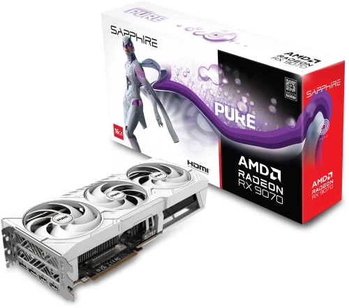 Видеокарта Sapphire PCI-E 5.0 11349-02-20G PURE AMD RADEON RX 9070 OC AMD Radeon RX 9070 16Gb 256bit GDDR6 2210/20000 HDMIx2 DPx2 HDCP Ret фото 7
