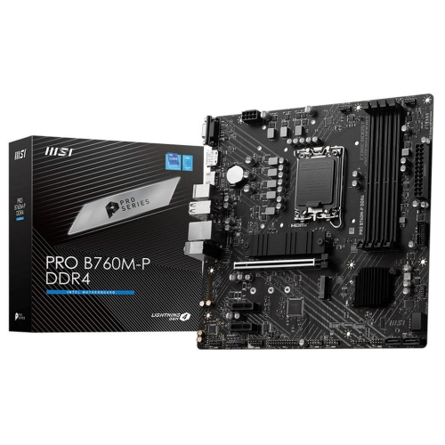 Материнская плата MSI PRO B760M-P DDR4,B760,LGA1700,4DDR4,1PCI-Ex16,2PCI-Ex1,2M.2,4SATA3,1USB3.2 , Gen2(C) (PRO B760M-P DDR4||OEM)